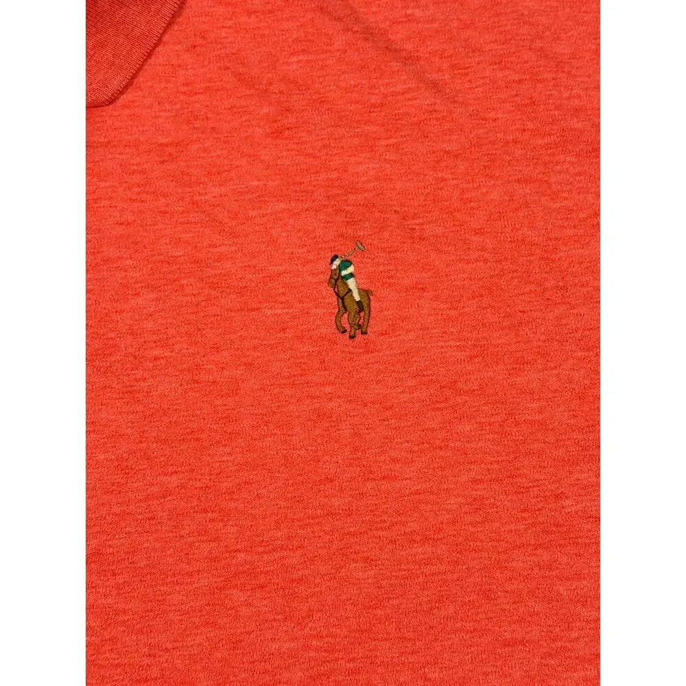 Polo Ralph Lauren Classic Fit XXL Coral Long Sleeve Polo Shirt Multicolor Pony
